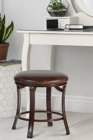 Backless Vanity Stool, Antique Brown
